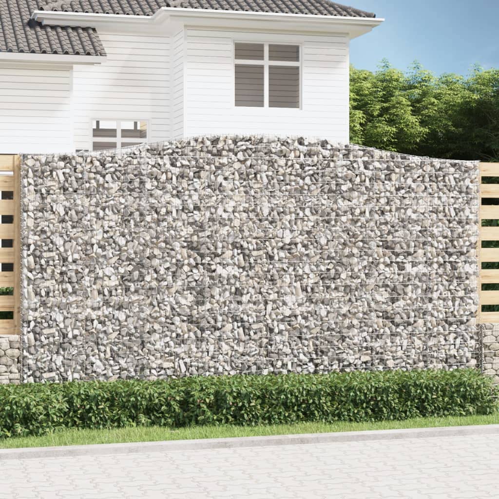 Bogenkörbe aus verzinktem Eisen, 9 Stück, 400 x 50 x 220/240 cm, für dekorative und schalldämpfende Barriere für den Garten, mit verstärkten Haken – stabile Struktur