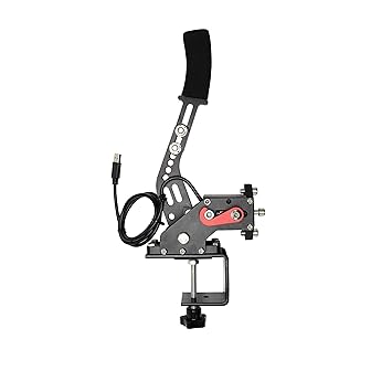 USB handbrake, 14-bit USB handbrake Suitable for Racing Games, and Logitech G27 G29 Simulation Performance handbrake 11.8 inches + with Clip (PC System only)