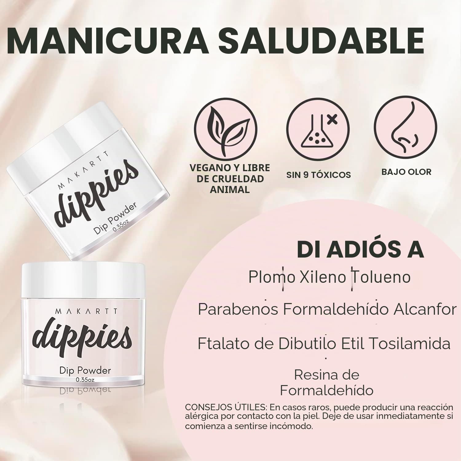 Makartt Juego de líquido de polvo de inmersión, Juego de líquido de inmersión de 15 ml con capa superior de base, activador y protector de brocha, 4 piezas de 0.5 oz.