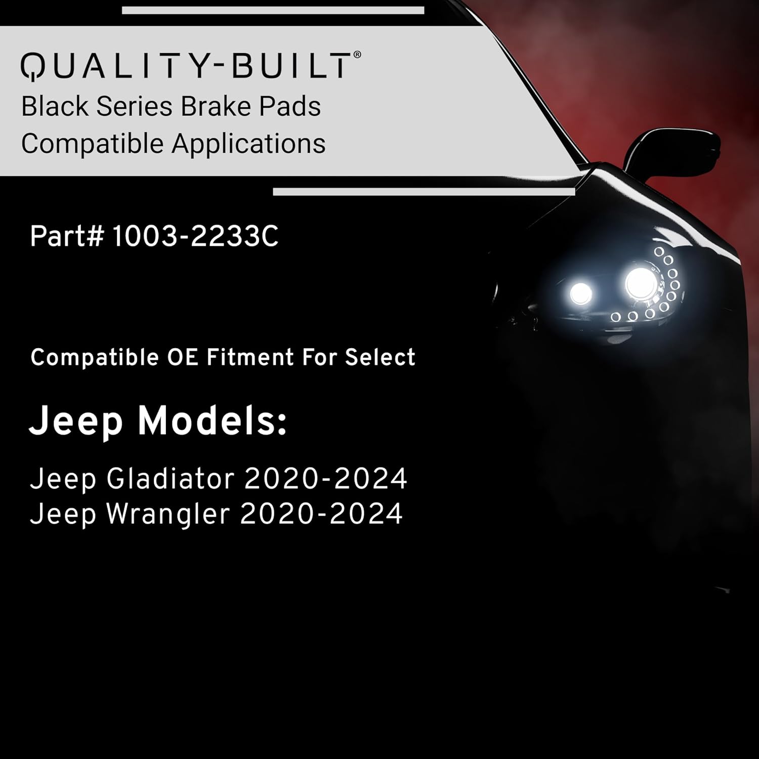 QUALITY-BUILT Rear Ceramic Brake Pads, Black Series 1003-2233C, Compatible with 2020-2024 Jeep (Gladiator,Wrangler)