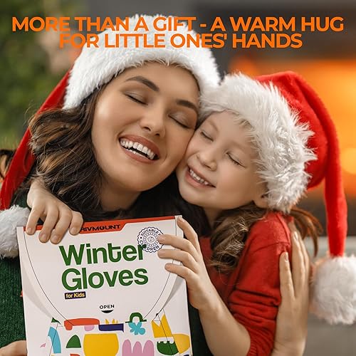 Miniatura 8 de rivmount Guantes de invierno cálidos para niños, pantalla táctil, impermeables, ciclismo, correr, esquí, al aire libre, clima frío para niños y niñas