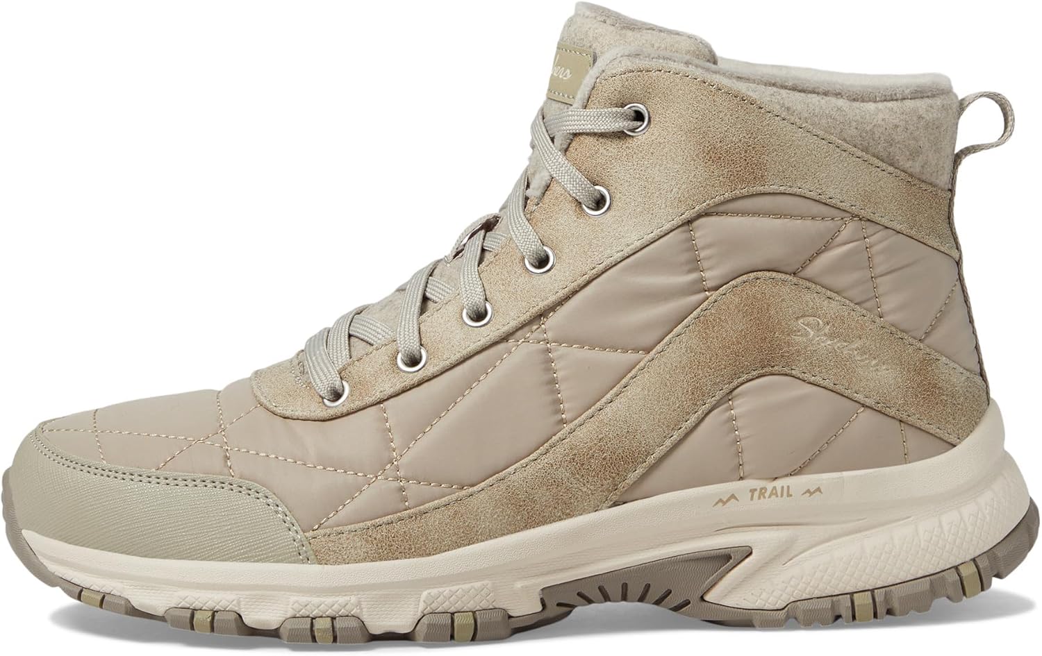 Skechers Women's Hillcrest-New Traveler Hiking Boot, Dark Taupe, 8