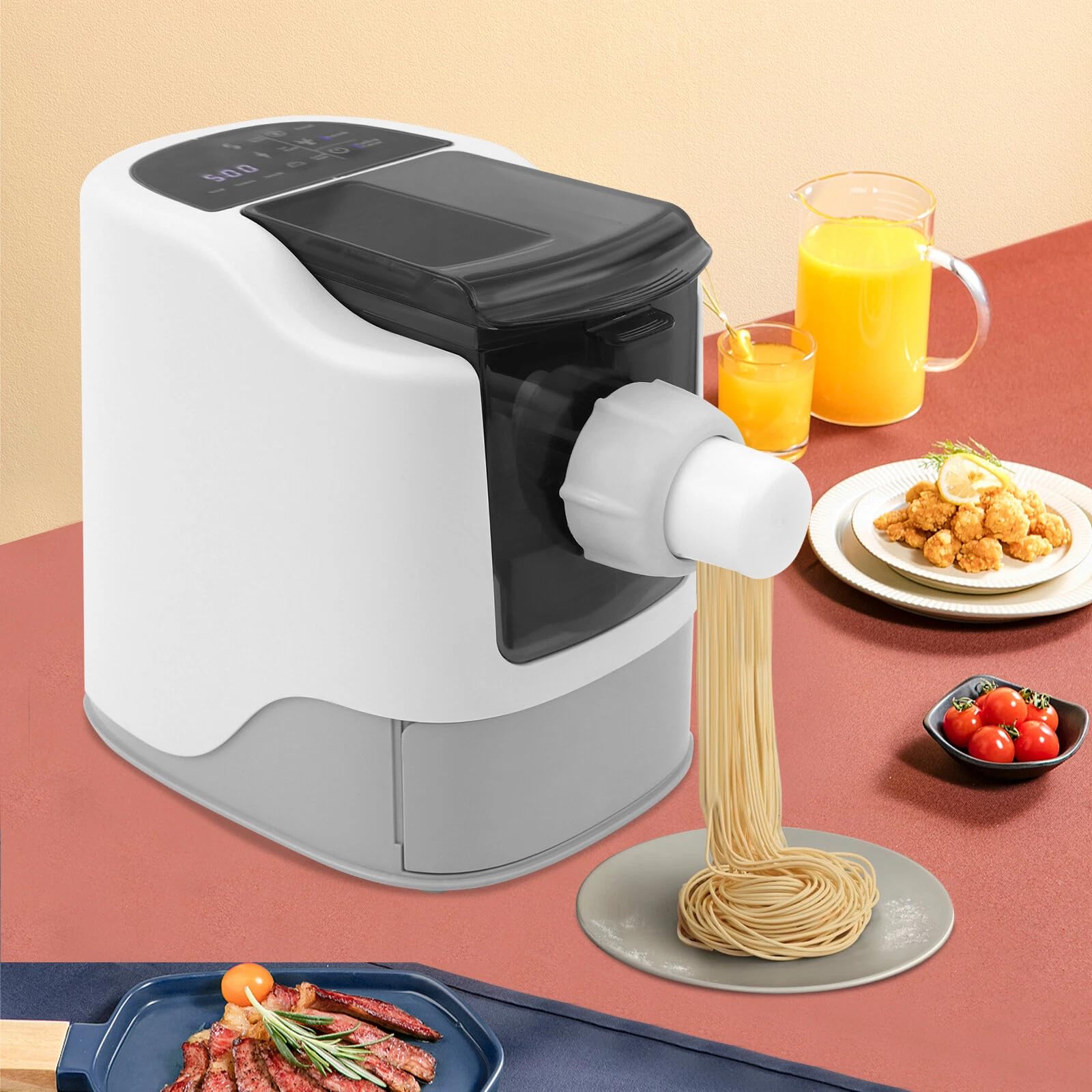 PastaChef - Máquina eléctrica para hacer pasta (220 V, con enchufe de la UE, para pasta fresca, espaguetis, lasaña en cocina, con certificado CE, fácil de limpiar