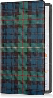 Plaid Tartan Car Registration and Insurance Holder Glove Box Organizer Car Document Holder Auto Glove Compartment Essential Blue Green