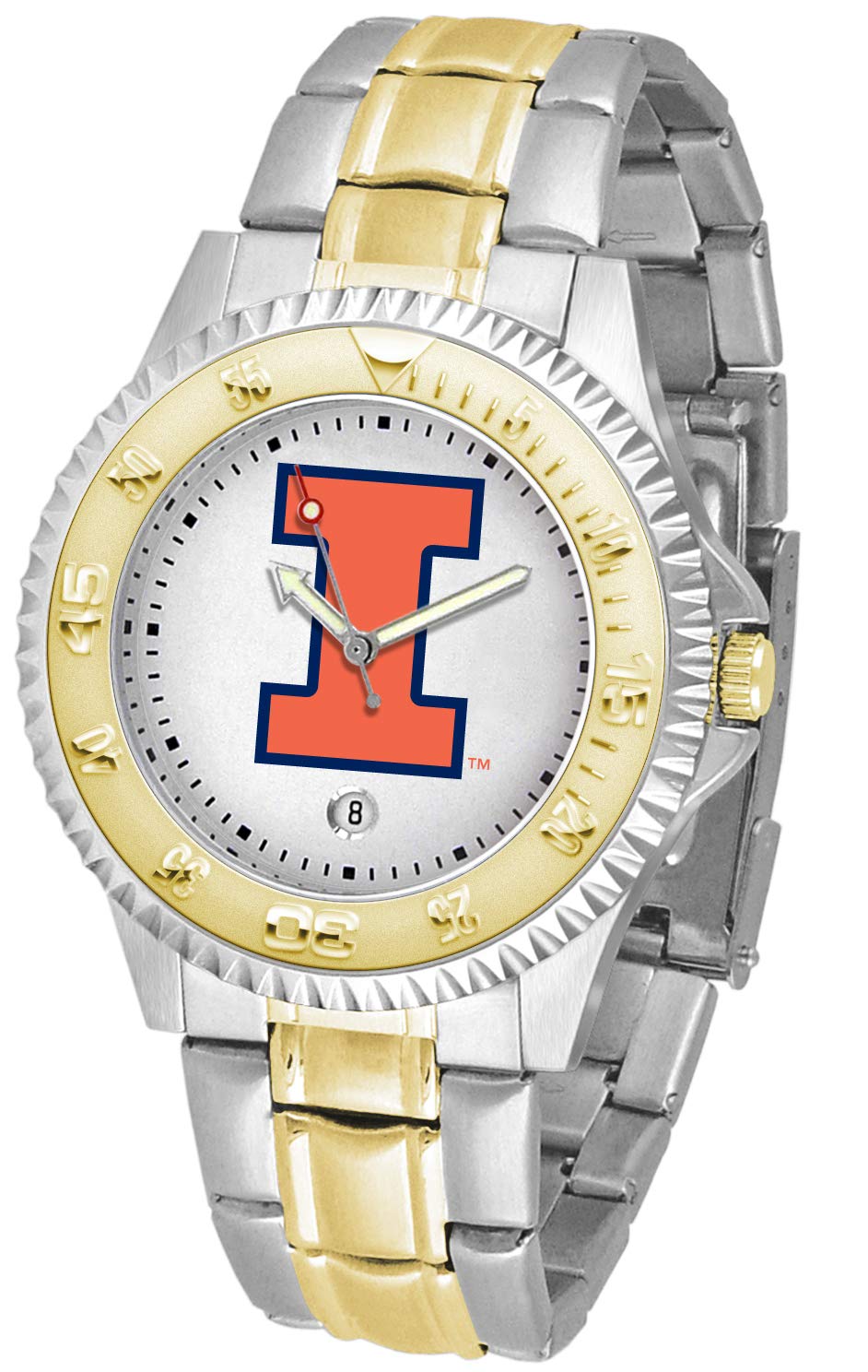 SunTime Illinois Fighting Illini Men's Competitor Steel Watch Two-Tone Gold/Silver