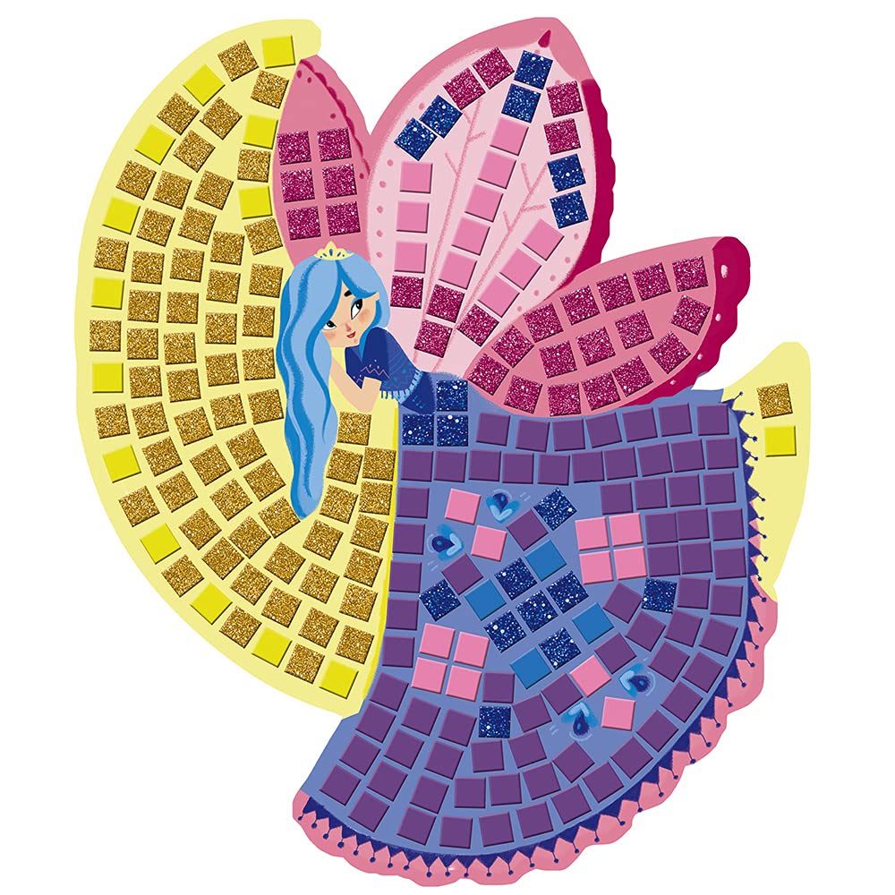 Janod - Fairies Foam Mosaics Box - Les Ateliers du Calme - kreatywny zestaw rekreacyjny dla dzieci - motoryka precyzyjna i nauka koncentracji - od 5 lat, J07960