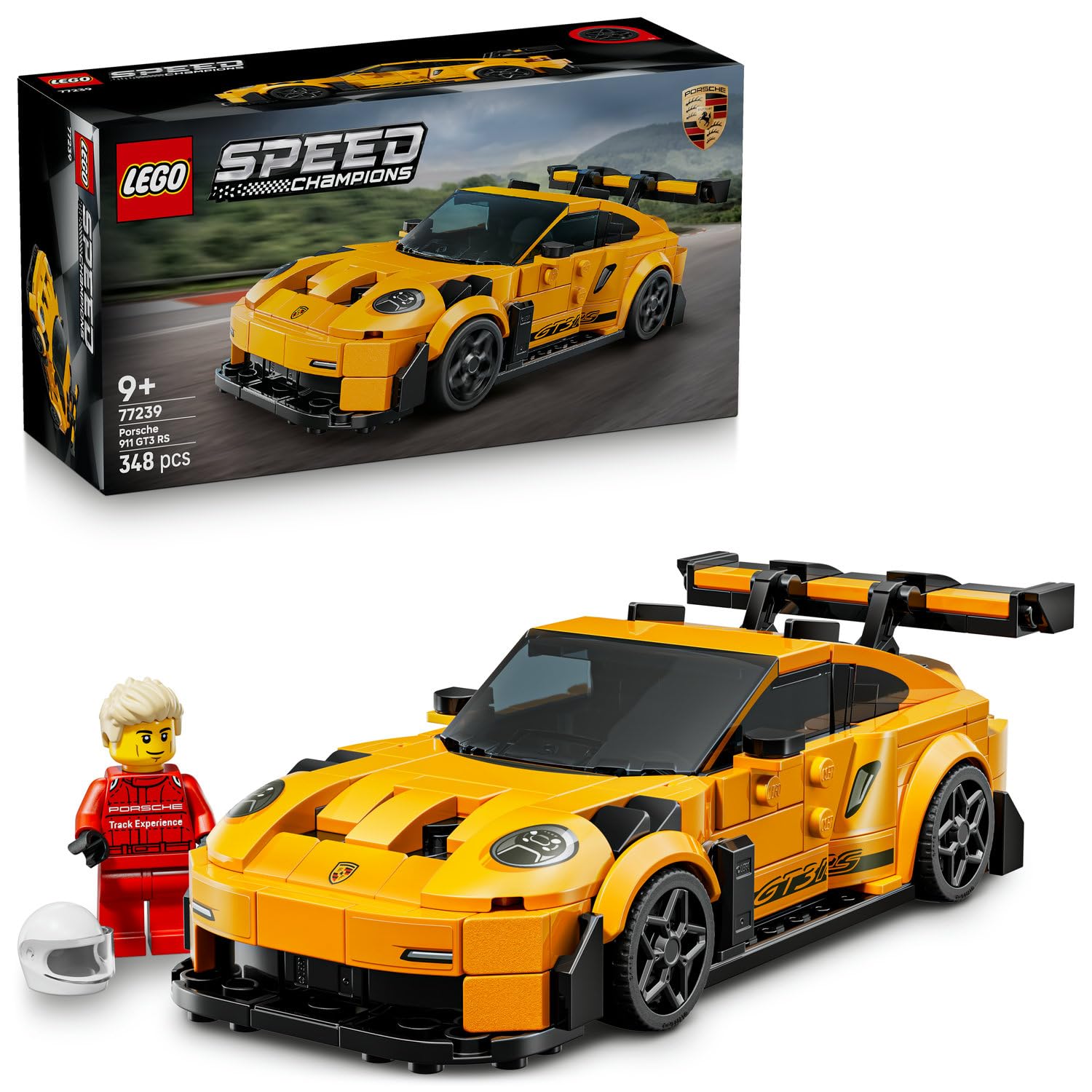 LEGO Speed Champions Porsche 911 GT3 RS 77239 – 9 Yaş ve Üzeri Çocuklar İçin Detaylı Koleksiyonluk Model Araba, Sürücü Figürüyle Oyun ve Sergileme Yapım Seti, Araba Severlere Hediye Fikri (348 Parça)