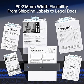 HPRT 300DPI Portable Thermal Inkless Printer for iPhone/Android