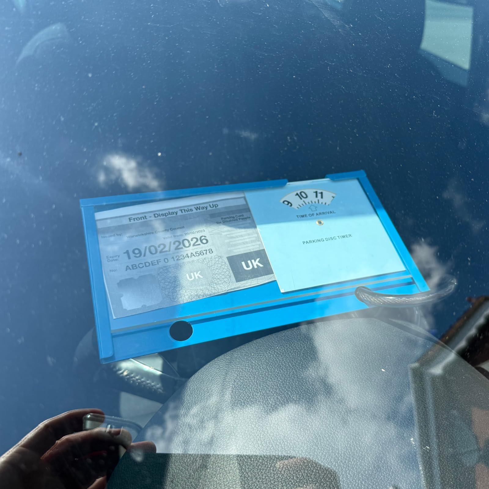 Blue Badge Protector Lock for Cars - Blue Badge Holder Wallet Steering Wheel Anti Theft Device Includes Clock Card - Image 3