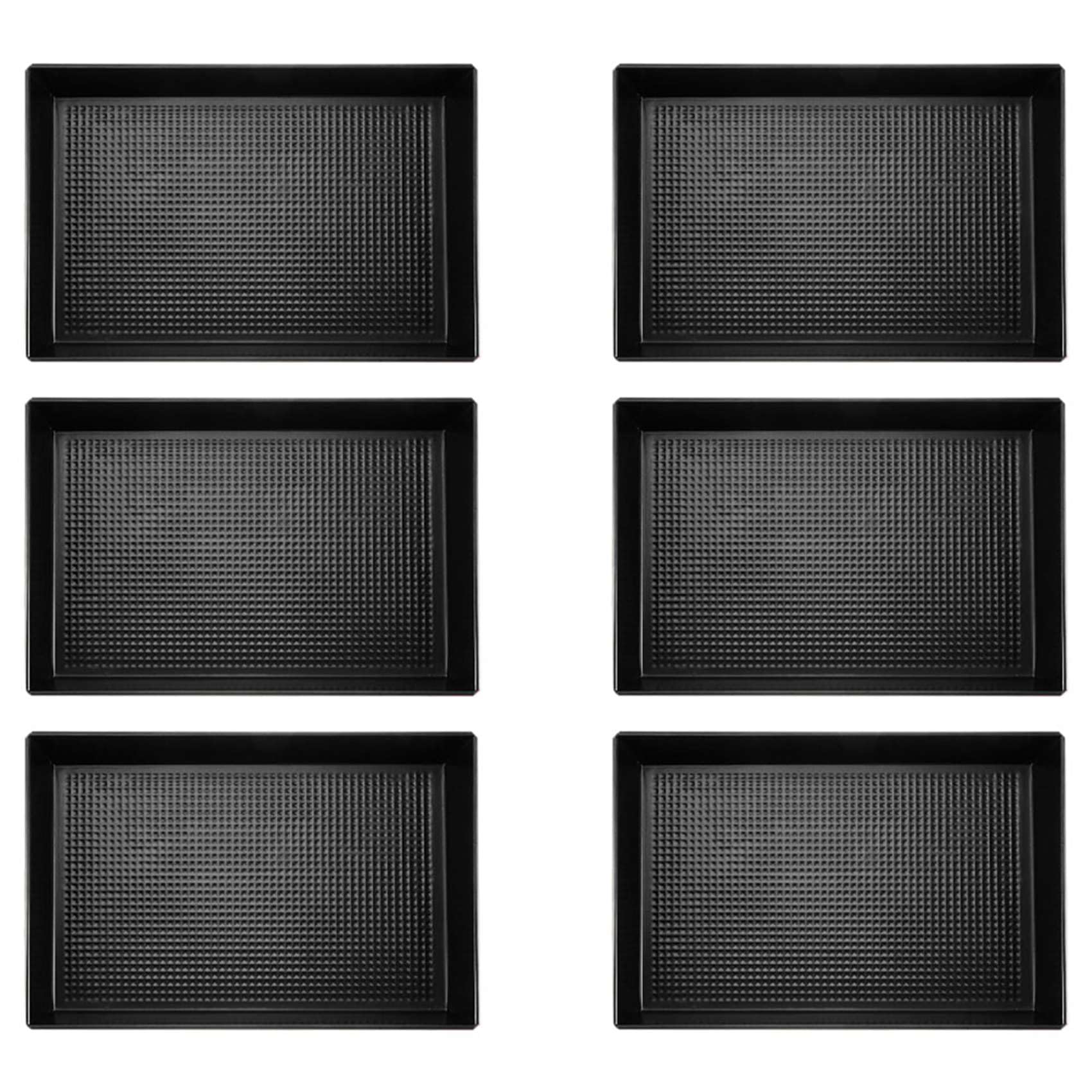 Hndhbfgrt 6 Pcs Detroit Style Pizza Pan Hard Rectangular Pizza Pans Non Stick Sicilian Style Pizza Pan Dish Pre Seasoned Bakeware