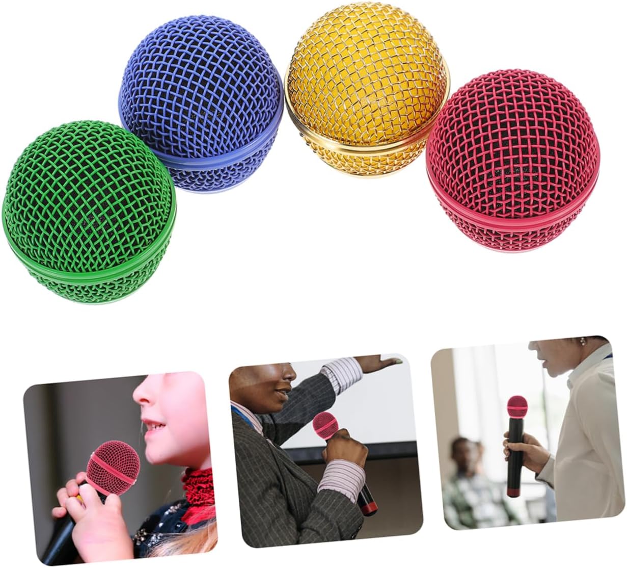 Homoyoyo 8Pcs Replacement Microphone Grille Compatible with SM58 - Durable Mesh Covers for Clear Sound, Assorted Color, 5.00X5.00X5.00CM, Casual