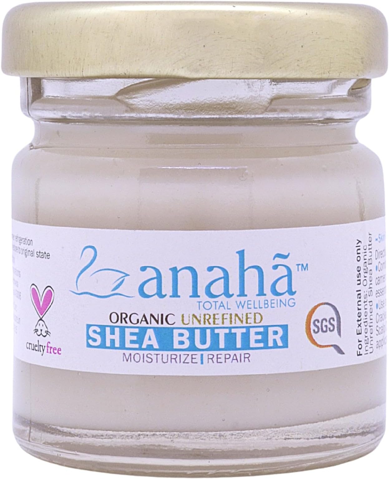 Anaha Shea Butter (30 g) | Certified Organic, Unrefined, Highest Grade | Non-deodorized & Unbleached | Anti-Inflammatory and Collagen Boosting | Perfect for Moisturizers, Lip Balms & Cracked Heels