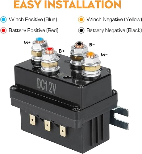 Miniatura 2 de Youxmoto Contactor de relé solenoide de cabrestante de 12 V, 500 A, para cabrestantes de 8000-15000 libras, ATV UTV camiones, reemplazo para 63070