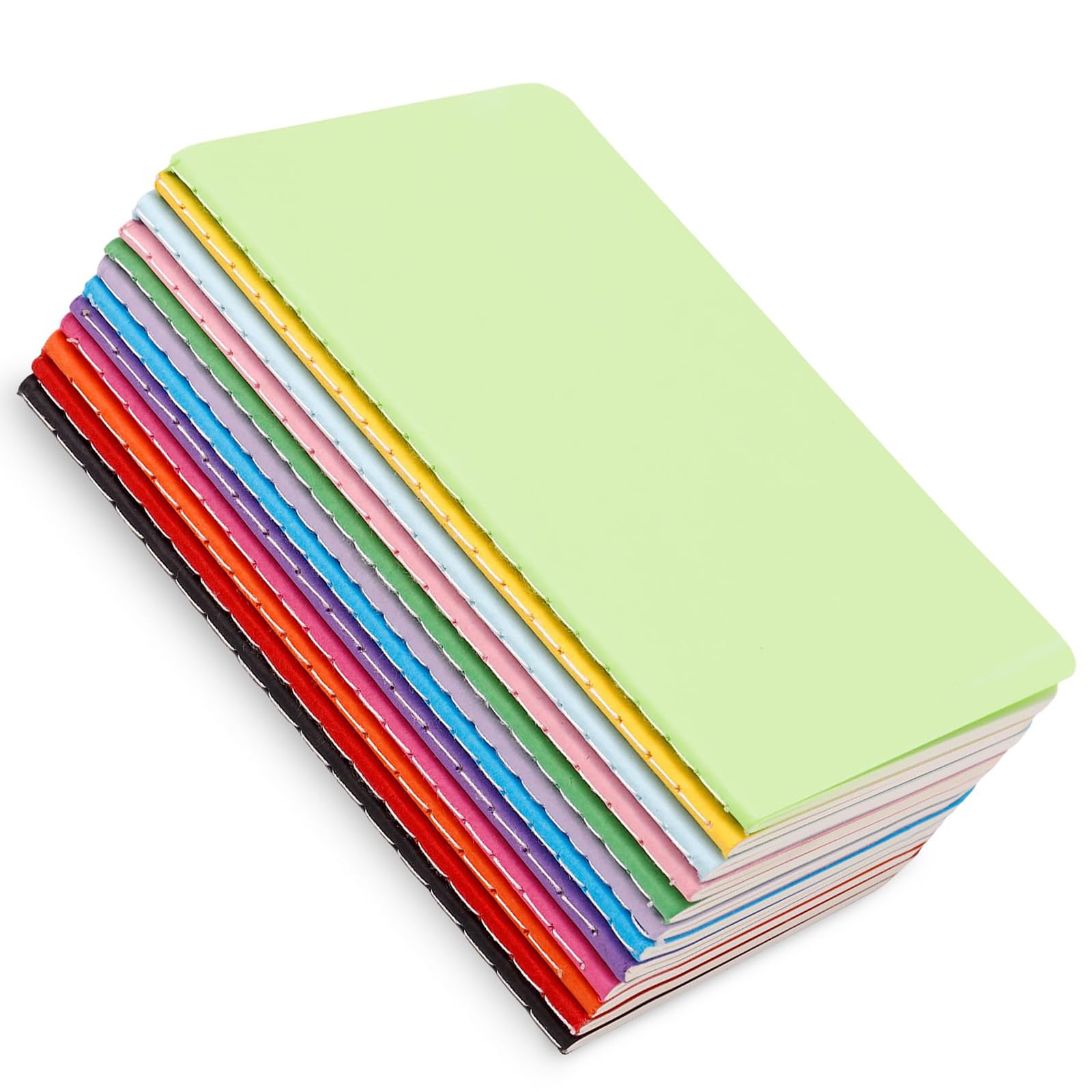 A6 Notebooks,12 PCS A6 Lined Notebook Rainbow Colorful Lined Notepad Mini Notebook Soft Cover 30 Pages Notebooks in 12 Mixed Colors Perfect for School Study Note-Taking and Meetings