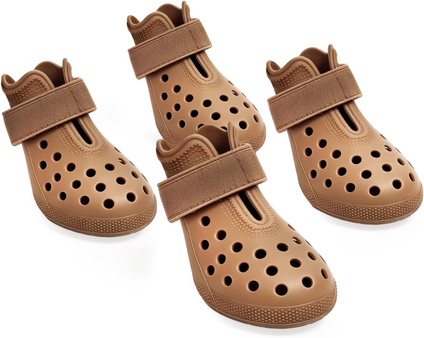 Dog Shoes for Hot Pavement - Comfortable Paw Protection for Medium & Large Dogs, Adjustable Strap & Non-Slip, Easy-Clean, Outdoor Sports Boots, Dog Booties for Summer Rain (Brown, M)