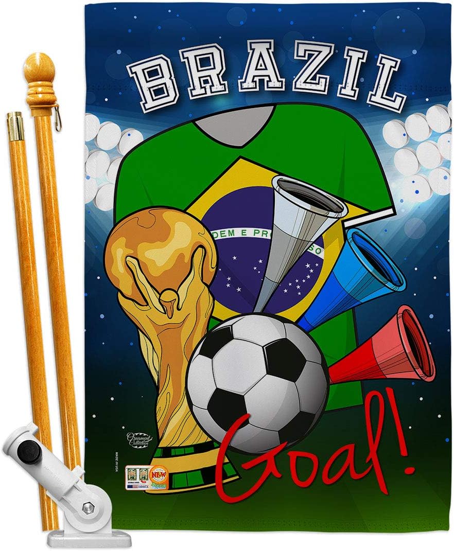 World Cup Brazil Flags Brazilian Banner Room Wall Art Flag Poles For Outside House Patio Porch Lawn Garden Stand Tapestry Yard Signs FIFA Gifts Sports Fan Trophy Soccer Game Football Made In USA