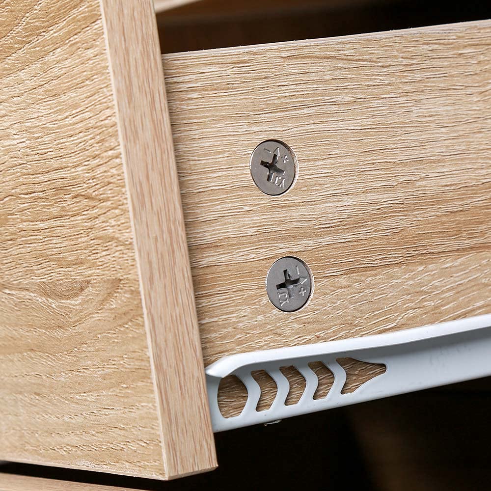 BAKAJI Mobile Cassettiera Mobiletto 7 Cassetti Settimino in Legno MDF Pomelli in Metallo Design Moderno Arredamento Casa Camera da Letto Dimensione 46 x 42 x 116 cm (Quercia)