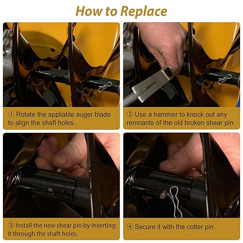 Miniatura 4 de 738-04124A - Pasadores de cizalla para quitanieves para Hon da Cub Cad et 738-04124A y pasadores de chaveta 714-04040 compatibles con Troy Bilt,