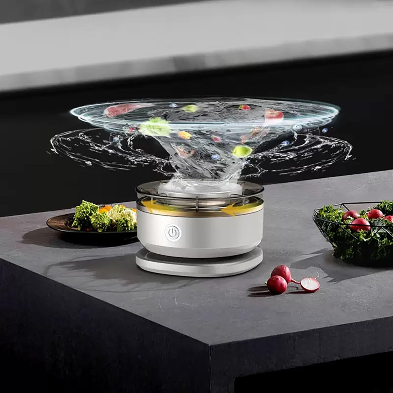 Fruit and Vegetable Cleaning Machine, Portable Wireless Charging Fruit and Vegetable Cleaner, Waterproof, Multi-Purpose Purifier for Fruits, Vegetables, Meat and Seafood