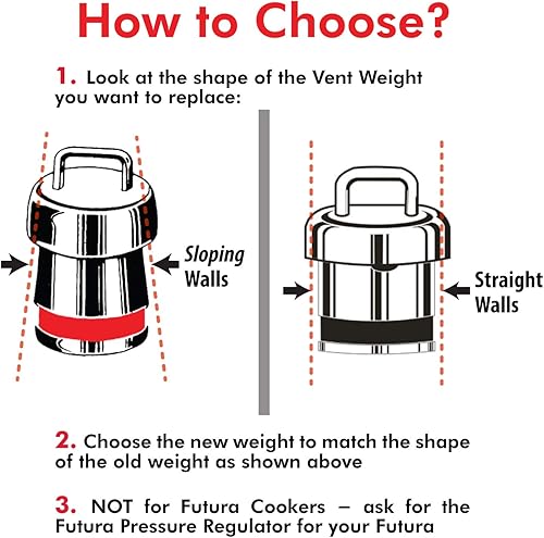 Miniatura 3 de Hawkins Peso de ventilación de silbato para olla a presión de acero inoxidable y Bigboy, 1,5 litros a 22 litros