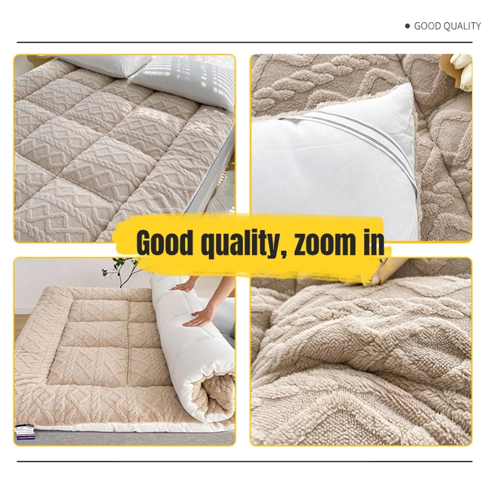 ベージュ キルティング 敷き布団 ベージュ キルティング 敷き布団