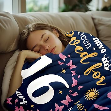 16 Girls Blanket, Soft Flannel Oversized Throw Blankets, 50X60 in