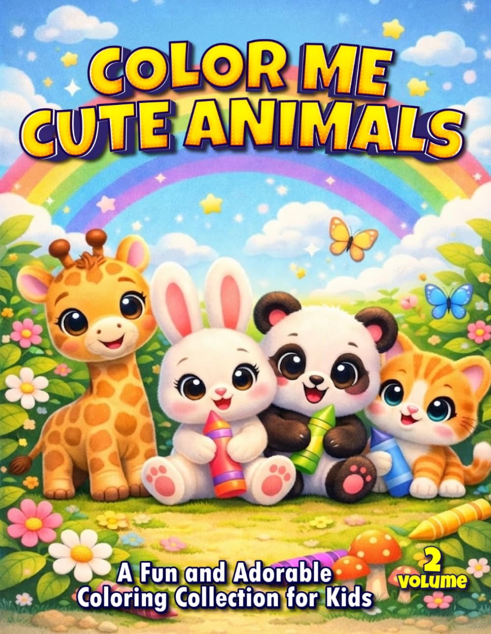Color Me Cute Animals Volume 2: A Fun and Adorable Coloring Collection for Kids