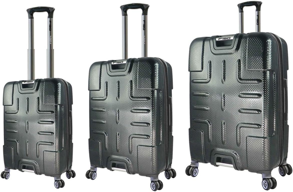 Ford by Travelers Club F150 Series 3-Piece Textured Hardside Expandable Spinner Luggage, Charcoal, Set