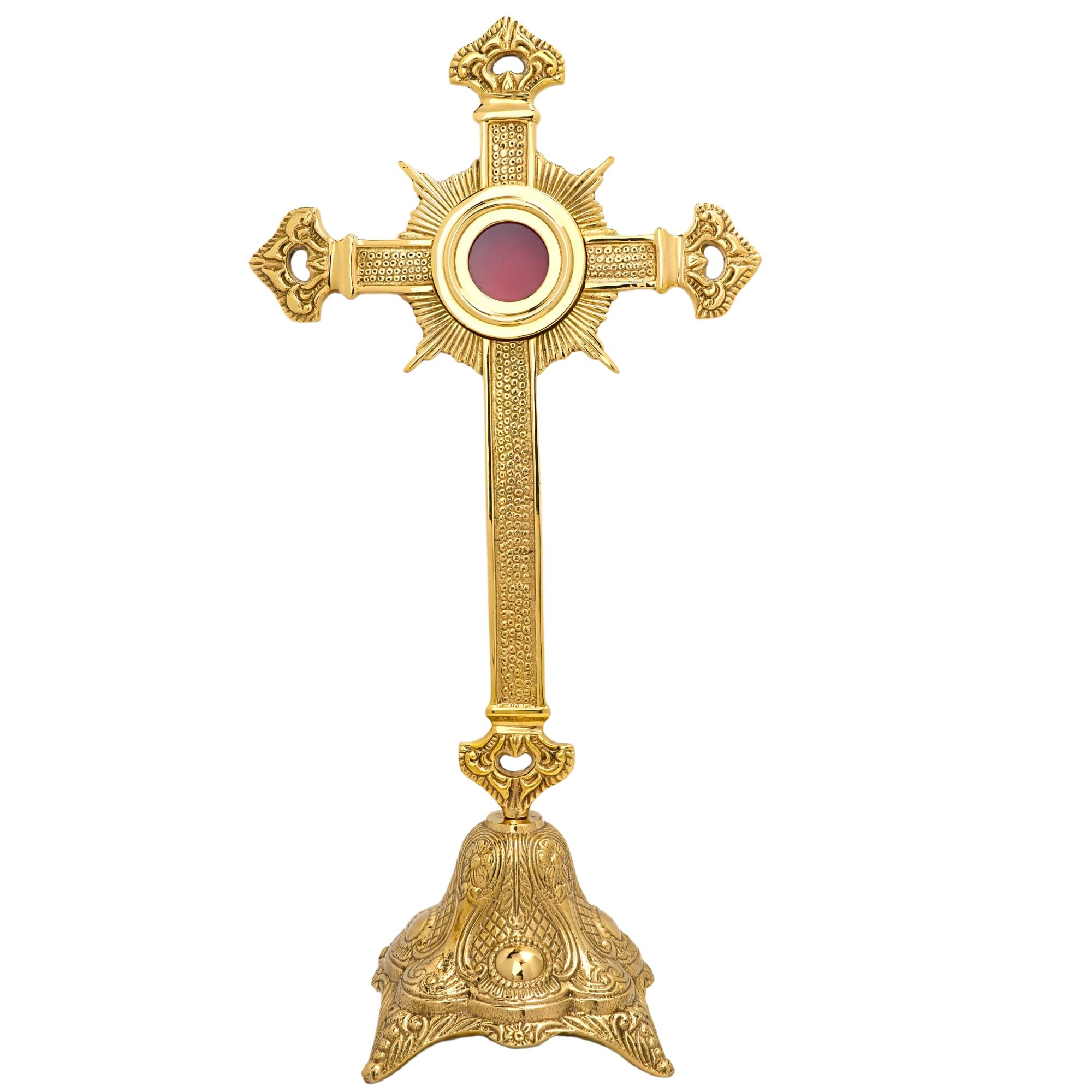 Amazon.com: Needzo Brass Cross Reliquary, Religious Decor for
