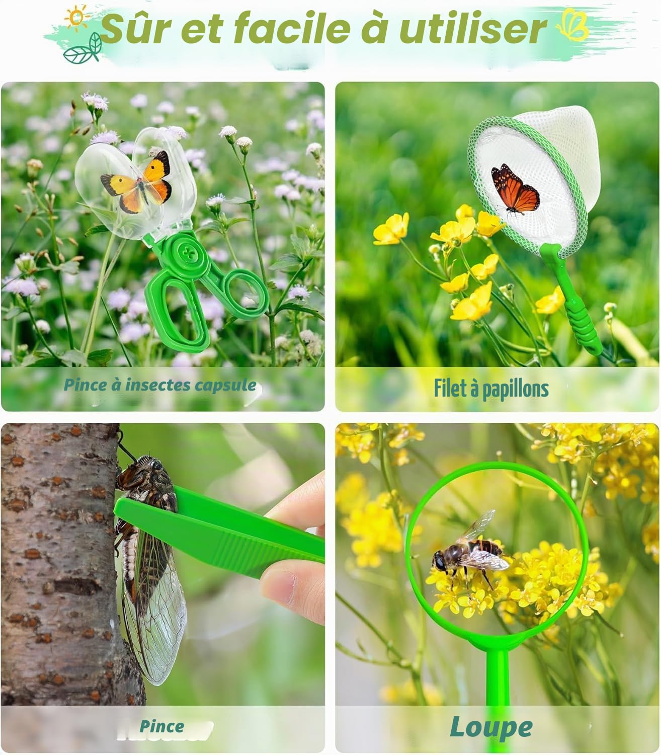 nuyikaso Kit Exploration Enfant Jeux Exterieur Attrape Insecte avec Boite a insectes 12 Faux Insectes Loupe rotative à 360 pour Garçon et Fille 3 4 5 6 7 8 Ans nuyikaso Kit Exploration Enfant Jeux Exterieur Attrape Insecte avec Boite a insectes 12 Faux Insectes Loupe rotative à 360 pour Garçon et Fille 3 4 5 6 7 8 Ans