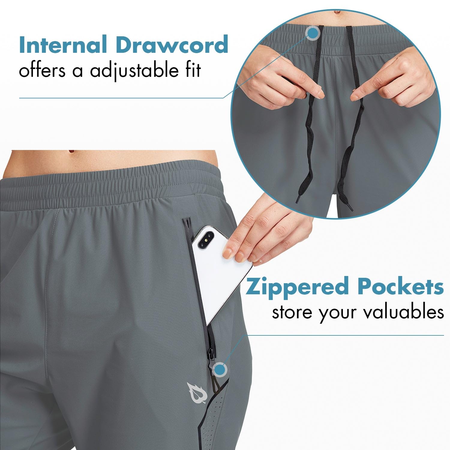 baleaf Pantalones de chándal para Mujer Ligeros Deportivos Largos Transpirables con Cremallera