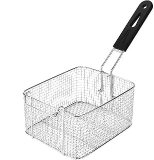 Deep Frying Basket with Long Handle Metal Mesh Electric Fryer Basket for Commercial Use