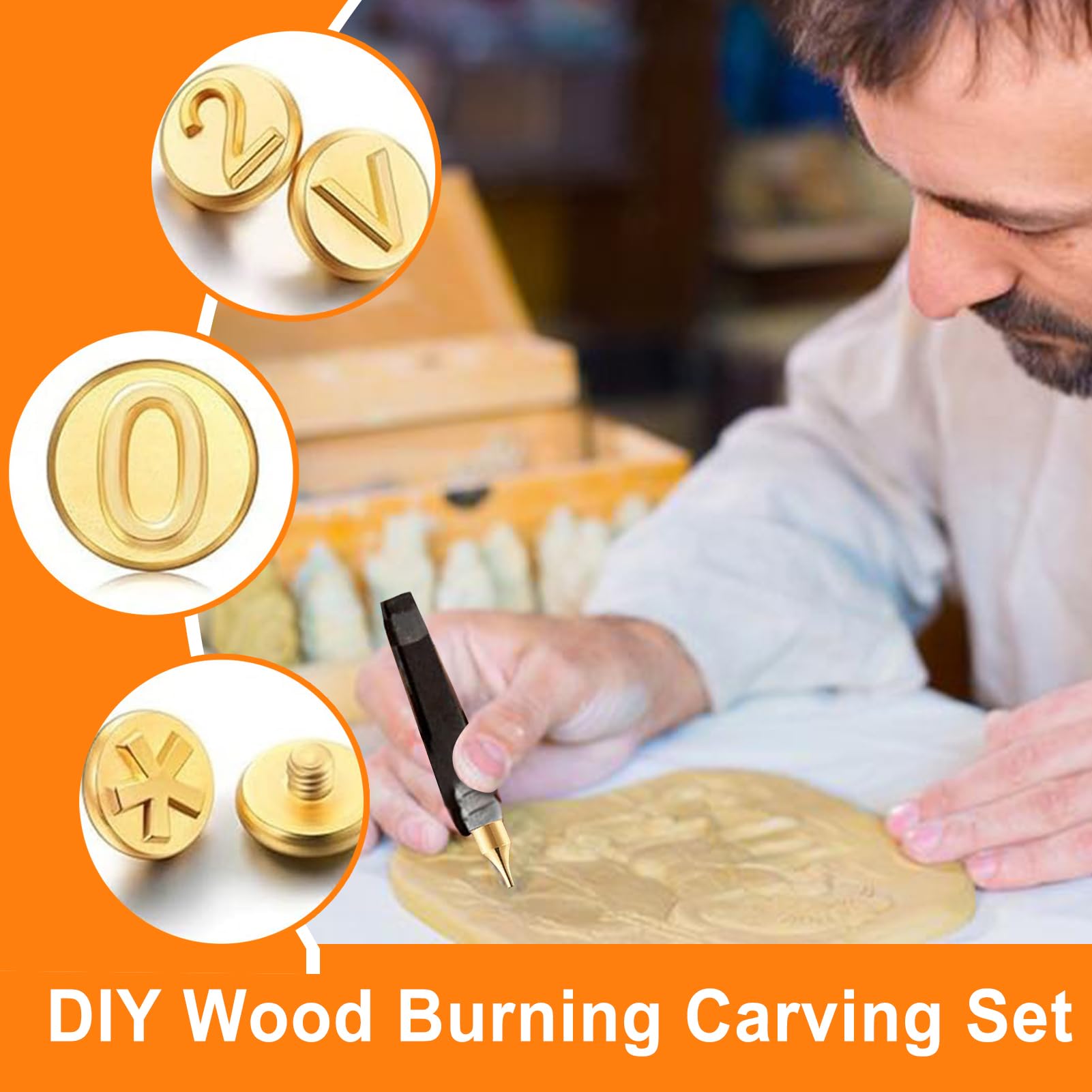 Stampo in Rame con Lettere, Set per Intaglio del Legno,Kit per Intaglio Artigianale del Legno Fai da Te | Kit per stampaggio Metalli per Creare Regali Unici e Aggiungere Fascino alle tue