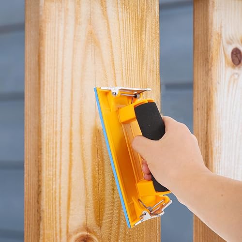 Miniatura 5 de TEHAUX Lijadora de mano para paneles de yeso, lijadora de mano con abrazadera de papel de lija, lijadora de madera, lijadora de pared de yeso,