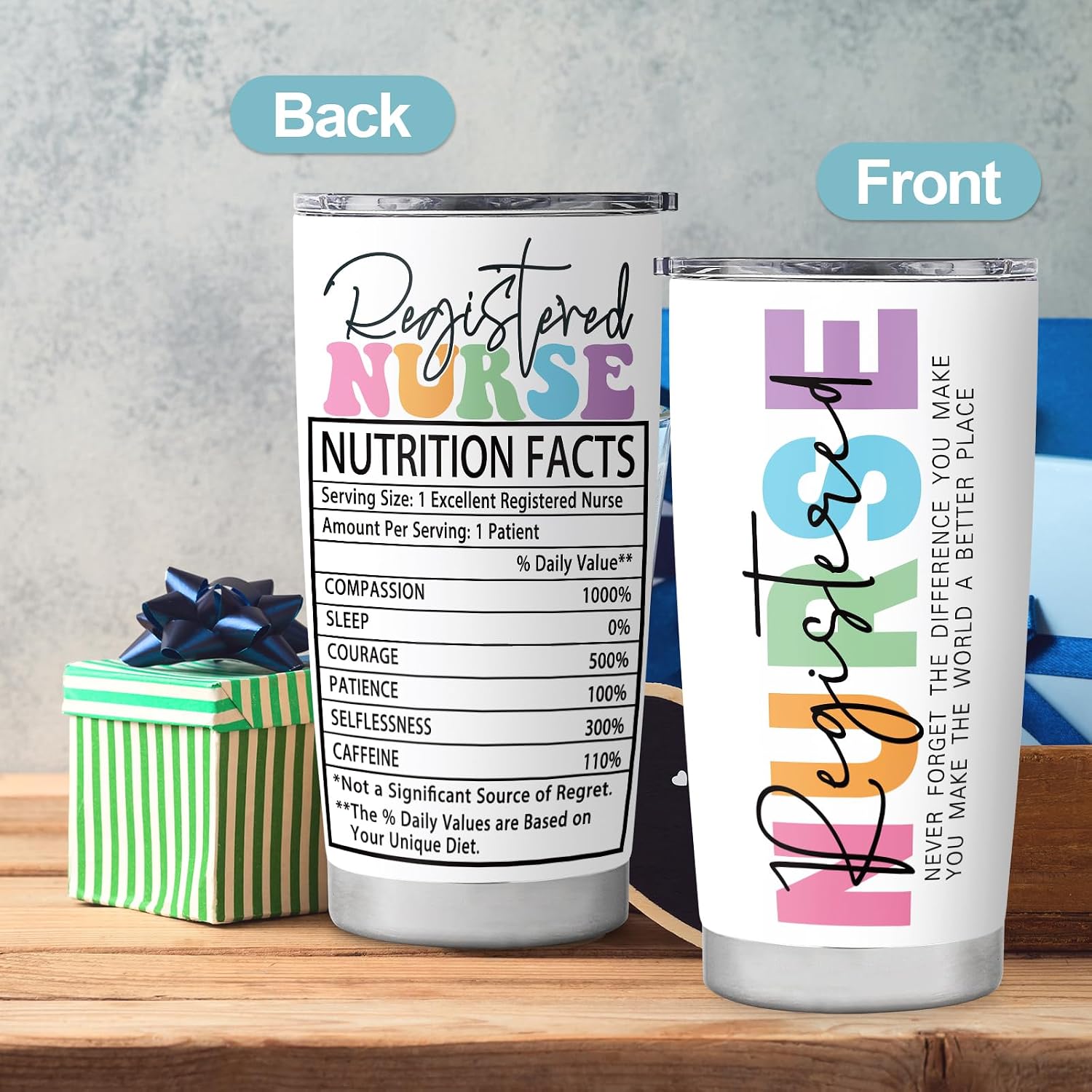 RN Gifts for Nurses RN Graduation Appreciation Retirement Gifts Registered Nurse Gift Coffee Tumbler Mug 20oz image 4