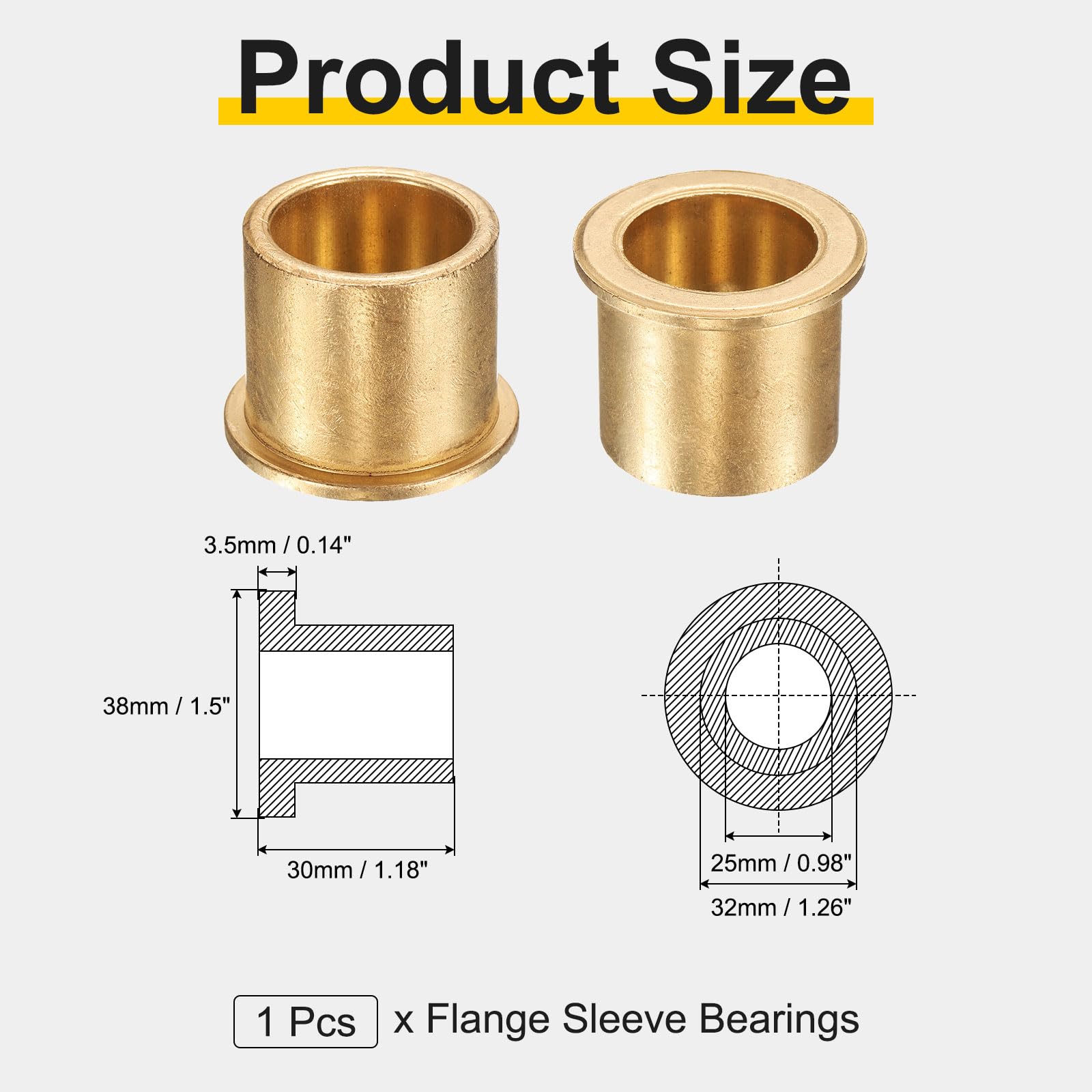 Flange Sleeve Bearings - Bronze Bushings -2