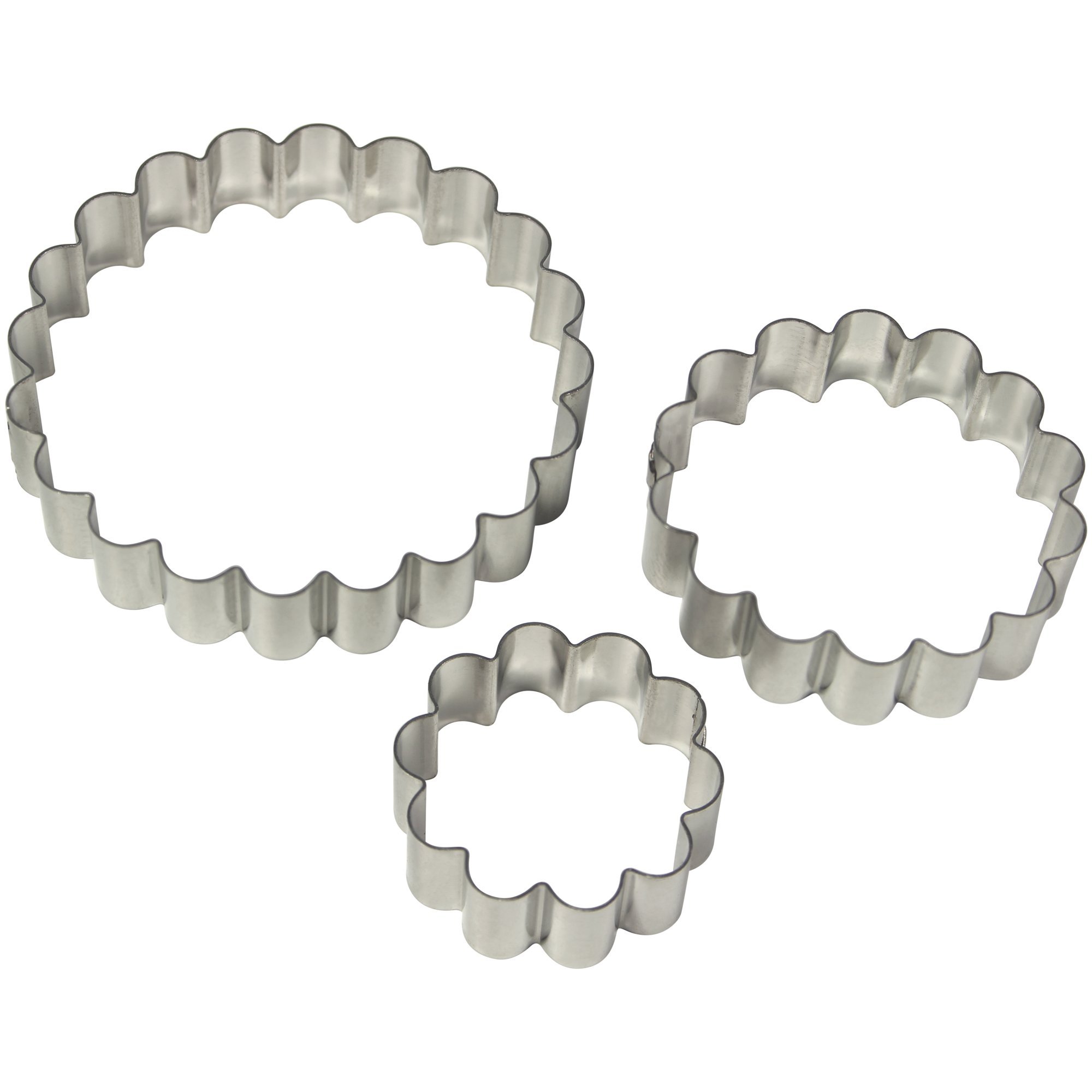 Pme Silver Stainless Steel Carnation Cutters, Set Of Size 3
