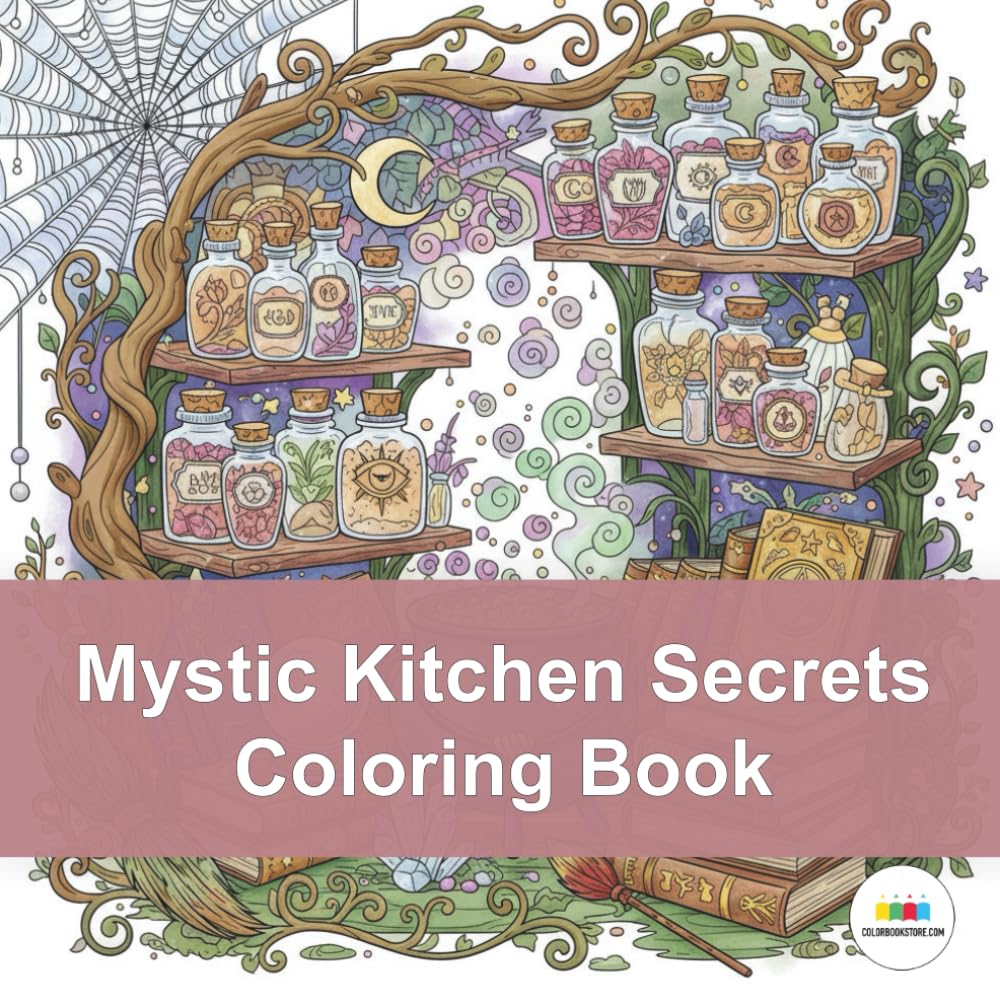 Mystic Kitchen Secrets Coloring Book: Magical Potions and Witchcraft Scenes to Color