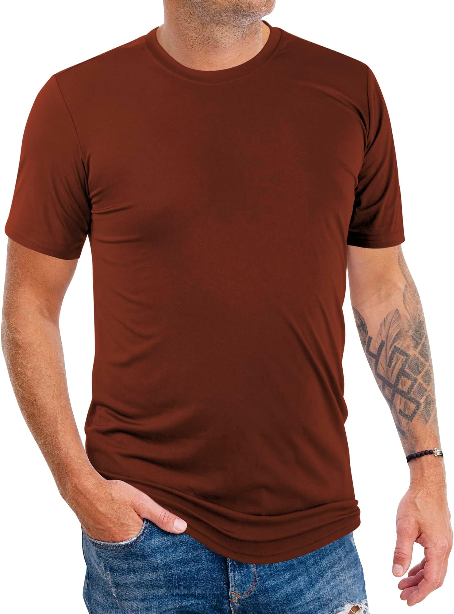 2&5 Pack Men's Sports T Shirts,Crew Neck Breathable Quick-Dry Short Sleeve, Lightweight Gym Tee for Athletic Running Casual