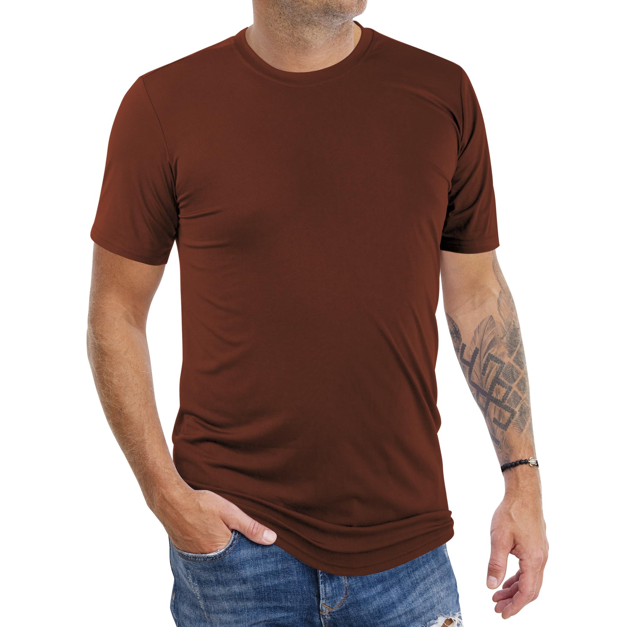 2&5 Pack Men's Sports T Shirts,Crew Neck Breathable Quick-Dry Short Sleeve, Lightweight Tee for Athletic Running