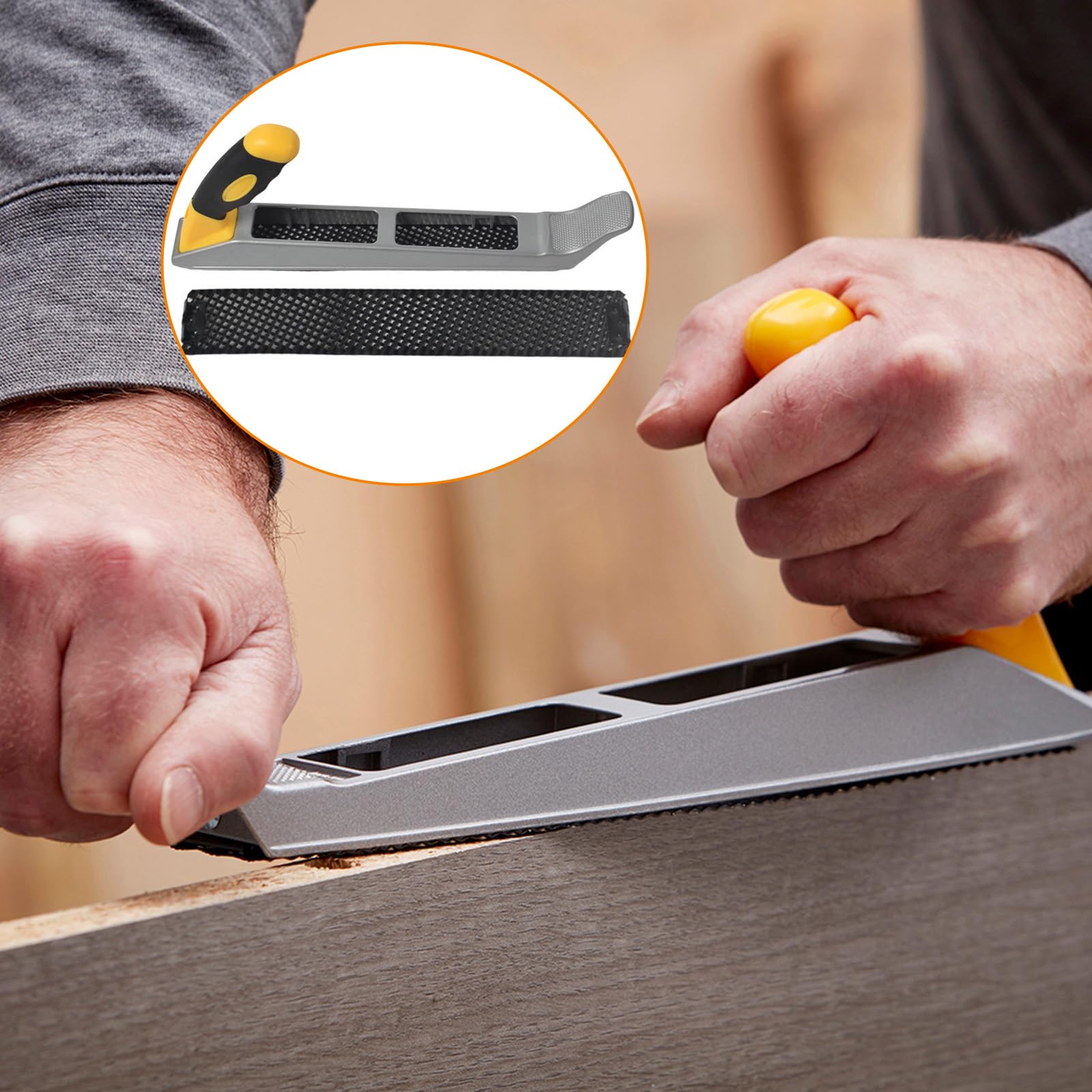 Wood Plane Tools, Metal Surform Block Plane, Stainless Steel File Planer with 2 X 300mm Mesh Blade and Ergonomic Handle - Image 4