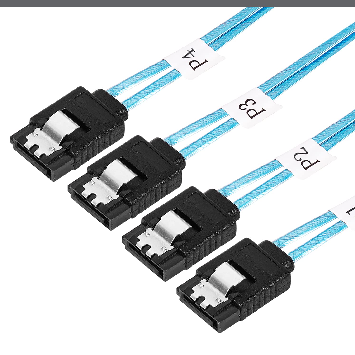 Twozoh Cable de 4 SATA de 7 pines hembra a 4 SATA de 7 pines hembra, 6 Gbps, 4 unidades/Set Sata3 III SAS para disco duro duro y More SATA Devices 0,5M