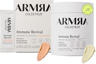 ARMRA Colostrum™ Premium Powder, Grass Fed, Gut Health Bloating Immunity Skin & Hair, Contains 400+ Bioactive Nutrients, Keto, Gluten & Fat Free (Blood Orange, Unflavored Bundle | 150 Servings)