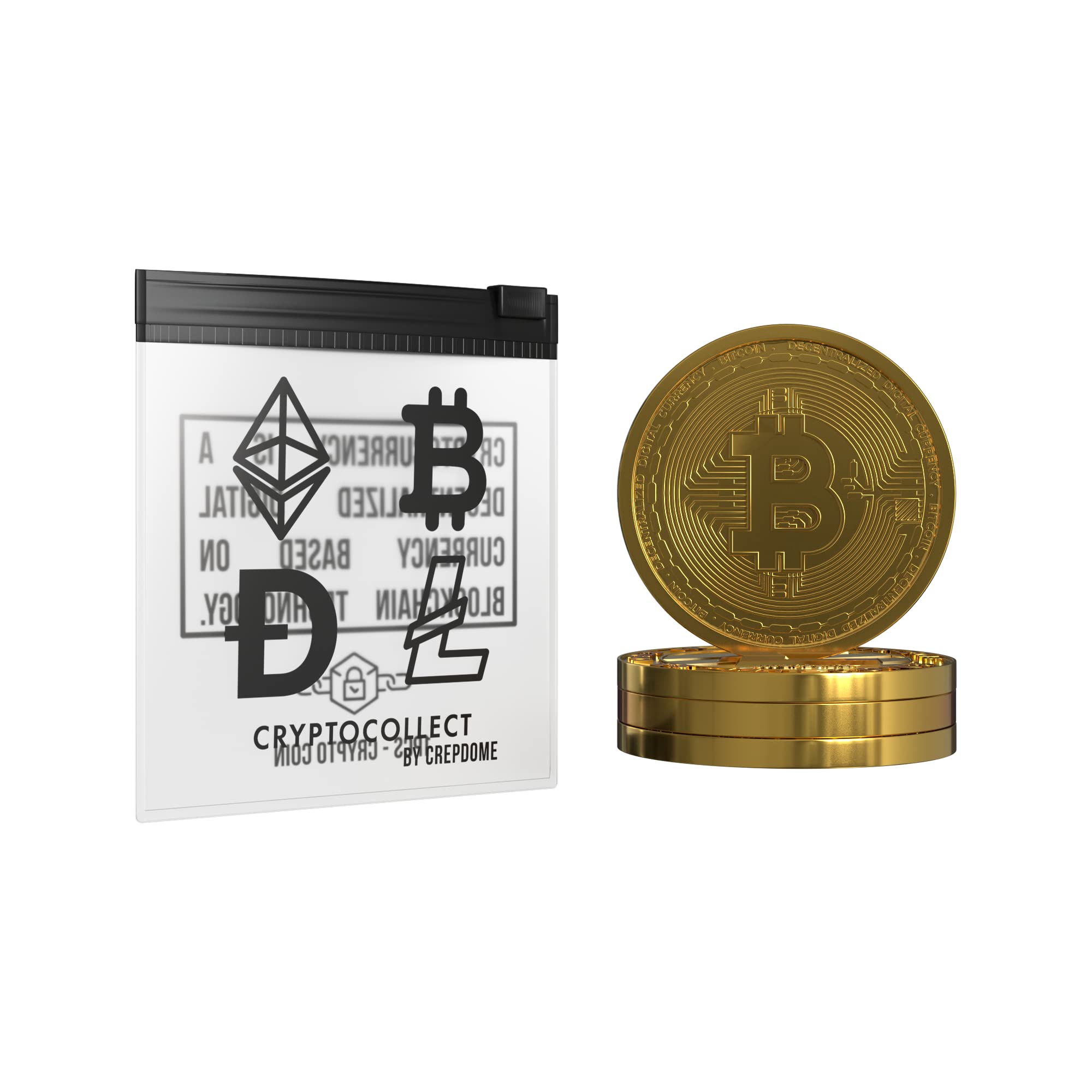 Bitcoin Gold Collectible Coin | 1PC Cryptocollect Cryptocurrency Coin | Secured in Hard Shell Casing | Blockchain Based Gifts for Technology & Crypto Enthusiasts