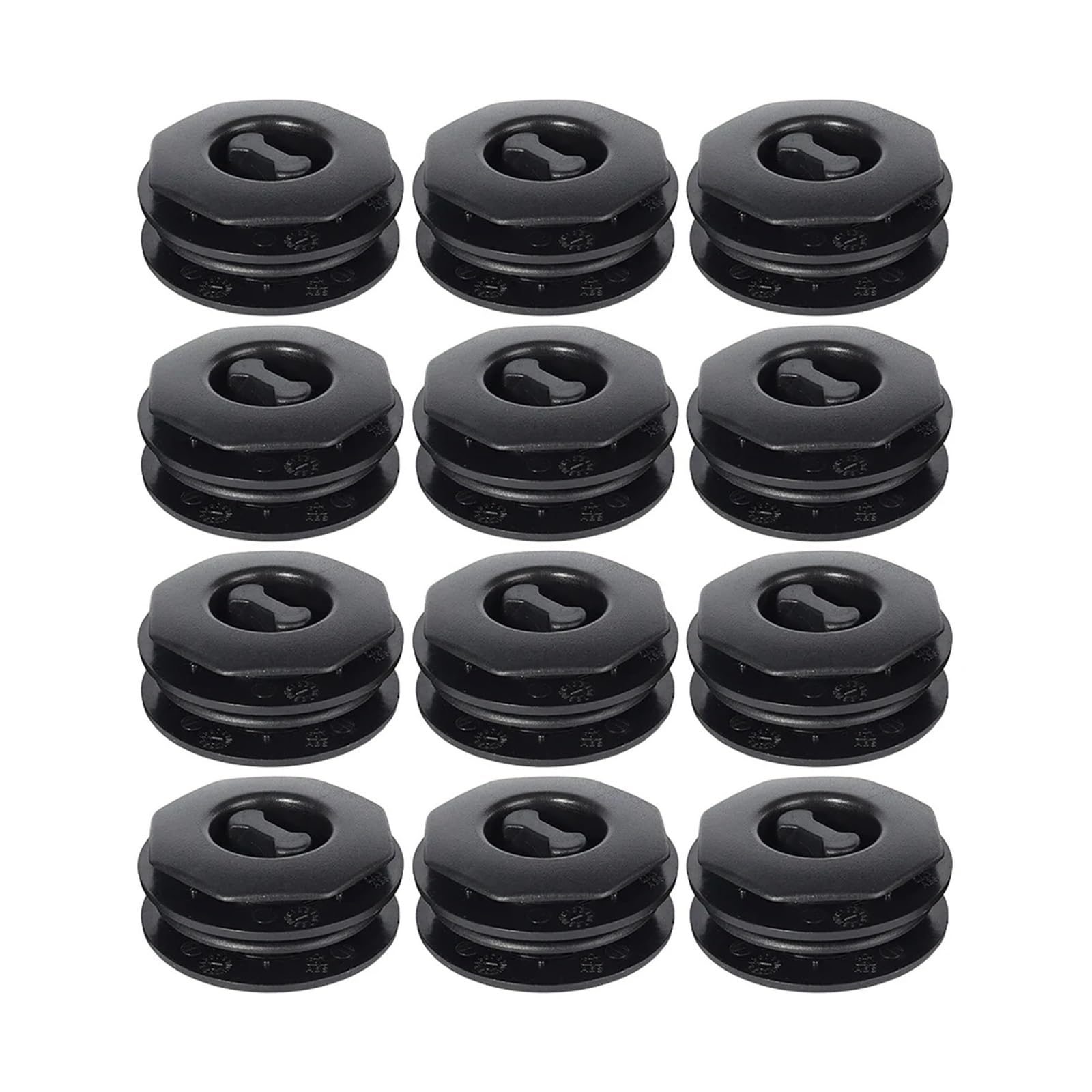 KXFVYNE Car Carpet Fixing Buckl Layer Foot Mat Fixed Clips Pad Anti-Skid Clamp Rotary Fastener Accessories(12set Black)