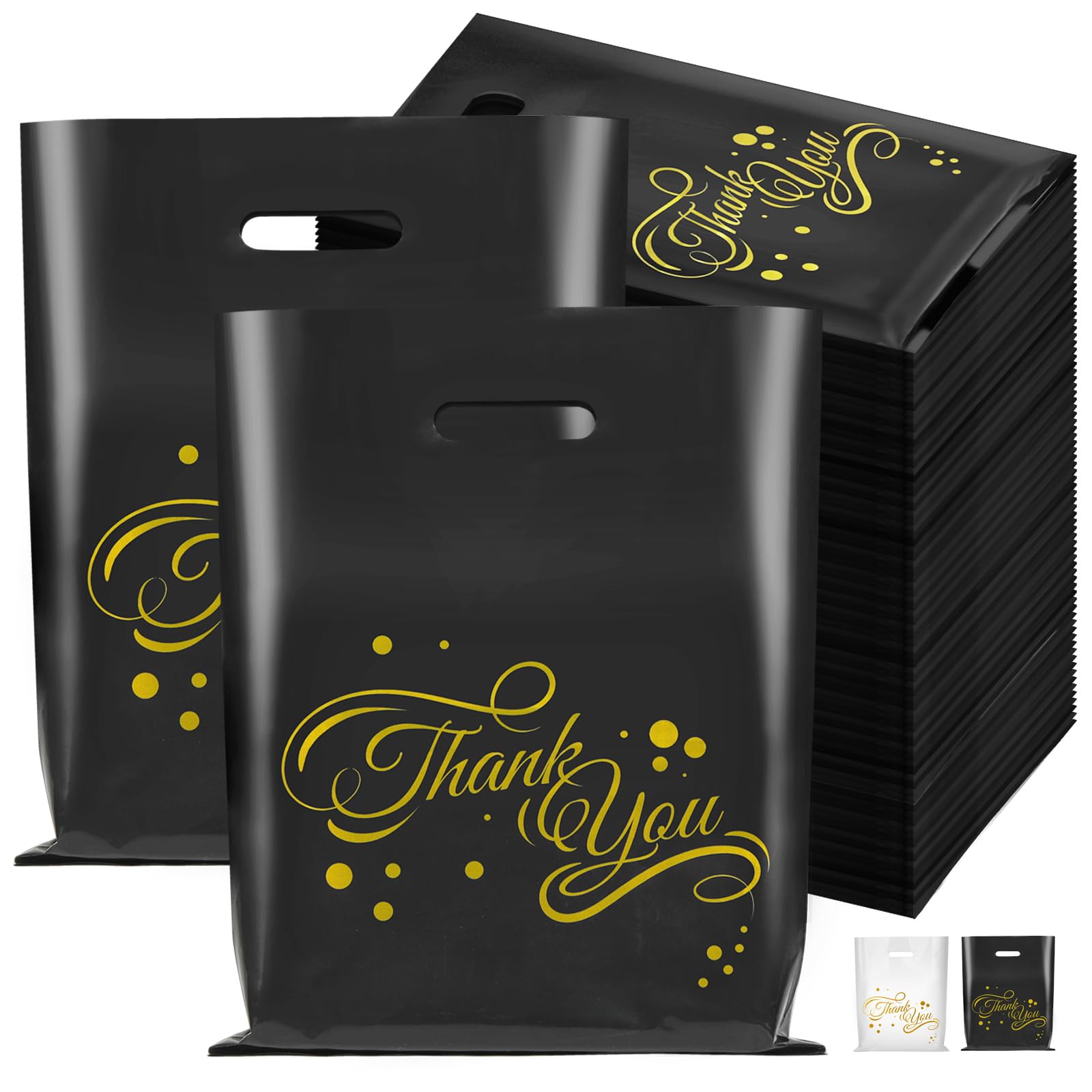 Abbylike 24 Sacchetti Regalo Ringraziamento Oro Con Manici – 30x28x11 Cm, In TNT, Scritta Thank You For Being Awesome