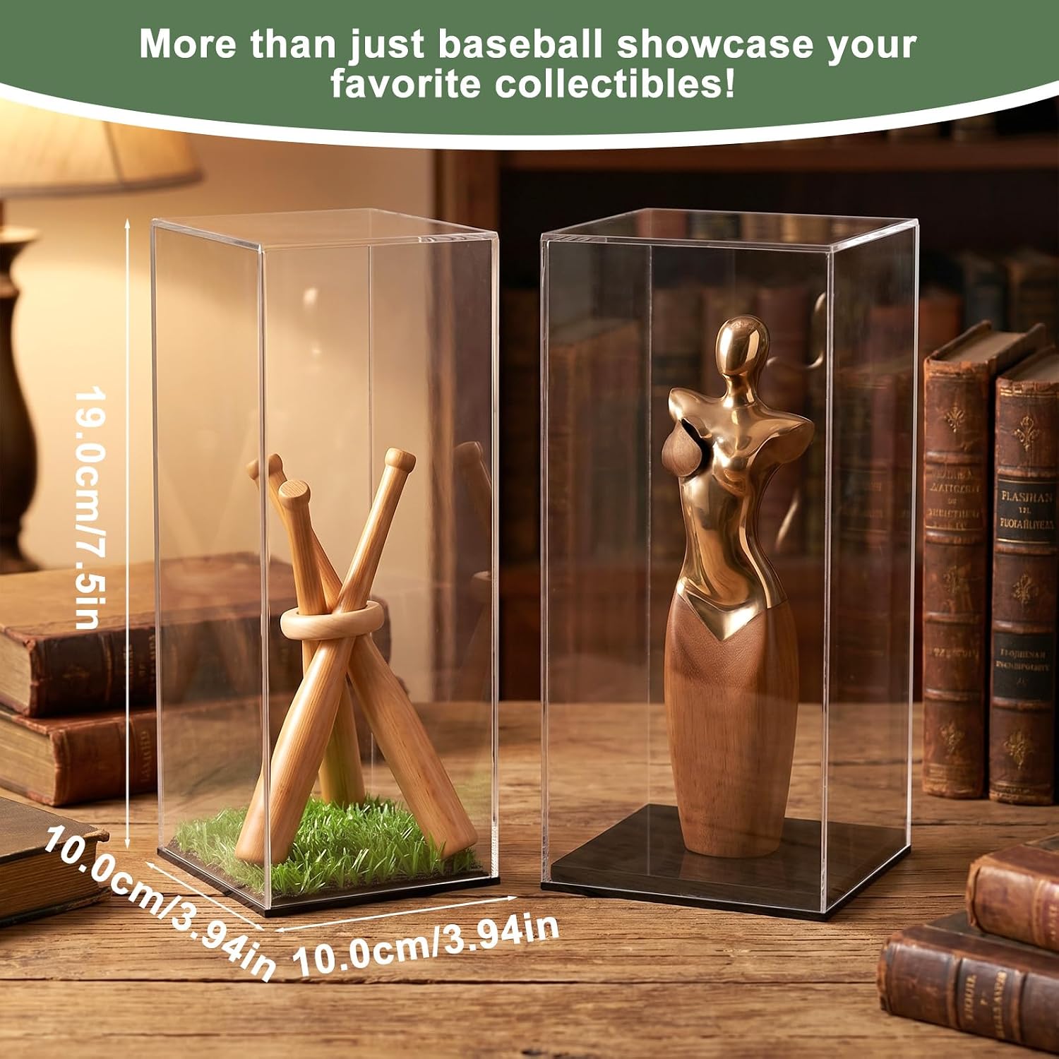 2pcs Baseball Display Case with Acrylic Box & Wood Stand, Clear UV Protection Showcase for Single Ball, Secure Sliding Lid Holder for Autograph Collectibles, Ideal Gift for Sports Fans image 2