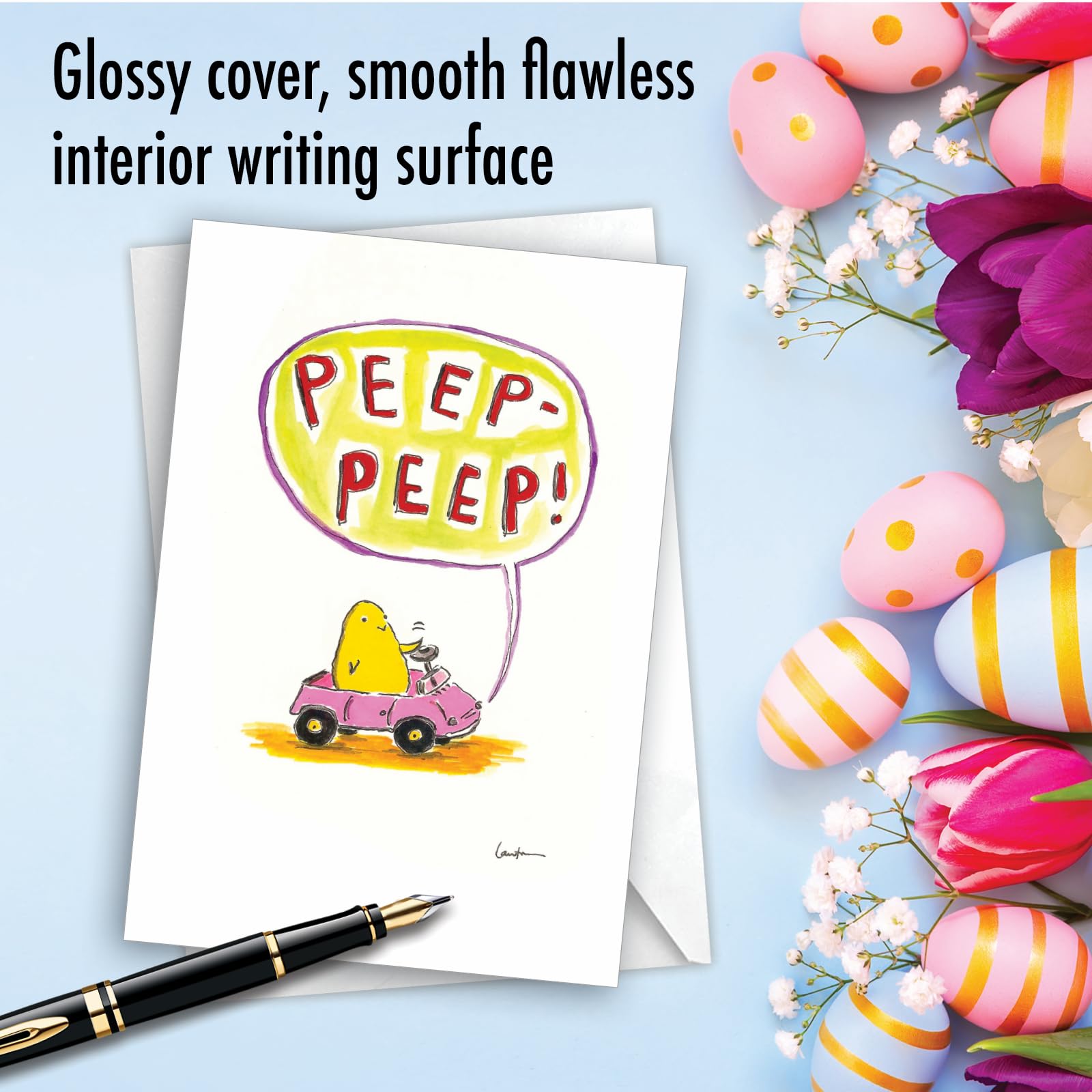 Lustige Osterkarte Von NobleWorks – "Peep Peep"-Design Mit Umschlag, 12,7 X 17,8 Cm
