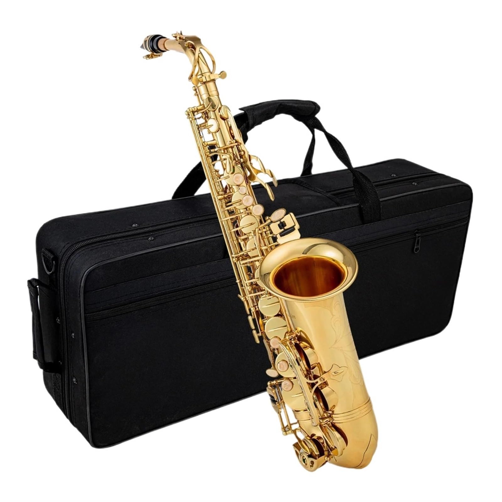 Professione Sassofono Contralto Eb Ottone Laccato Oro Sax Strumento Musicale Da Esibizione Con Custodia Accessori