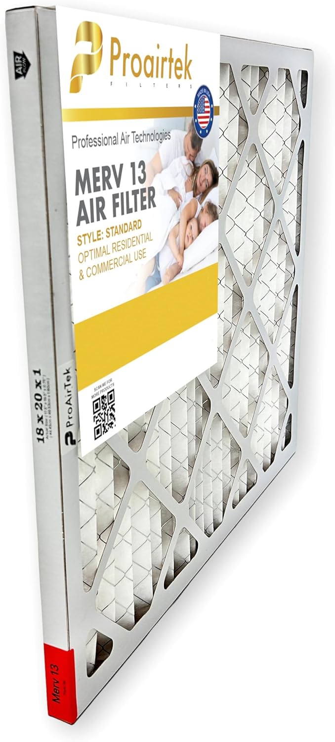 Proairtek AF18201M13SWH Model 18x20x1 Air Filter, MERV 13; Ideal for Anyone Wanting Clean, Crisp Air in Their Home
